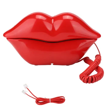 WX 3061, višenamjenski, u Obliku slatkih usana, stolni telefon, set Ukrasa za Dom, crvena