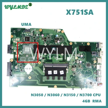 X751SA N3050 N3150 N3700 Procesor, 4 GB ram-a Matična Ploča Za Asus X751S X751SJ X751SV X751SA Matična Ploča Laptopa 100% Testiran