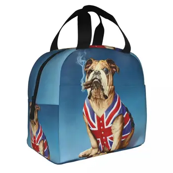 Zabavna britanska pas, engleski buldog, ručak-boks za žene, Prijenosni Zatvoreni hladnjak, Термоизолированная torba za ланча, dječje školska