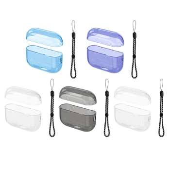 Zaštitna torbica za slušalice Pro 2, od meke kože, šok-dokaz za zaštitu od ogrebotina, prozirne s remenom