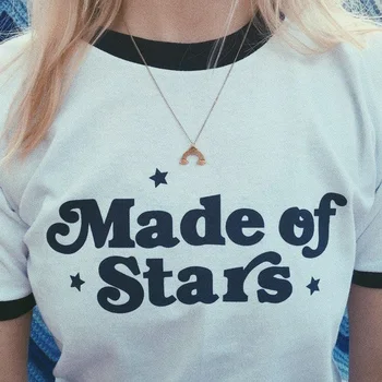 Ženska t-shirt Sugarbaby Made of Stars, Svakodnevni Zabavna Majica za Dame, t-Shirt, Хипстерская Ženska Majica, Majice za ljeto, t-Shirt Ringer
