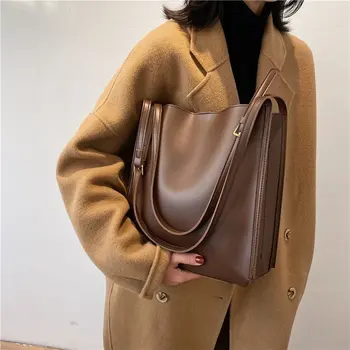Ženska torba preko ramena, Vintage torba velikog kapaciteta od umjetne kože, ženske torbe 2023, proljeće/ljeto, novi trendi torbe u korejskom stilu