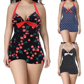 Ženski kostim u brežuljkastom grašak, цельнокроеный, konzervativni ženski kupaći kostim na plaži za vruće proljeće, seksi ženski bikini s visokim strukom