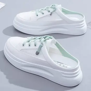 Полуботинки Baotou; Funky Bijela ženska obuća; Novo 2023 godine; Moderan ljeto Cipele ravnim cipelama u divljem stilu na Tankom Rez