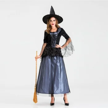 Фантазийное crna haljina vještica u Halloween Kostim i Glasa za žene, odraslog Kraljica, Karnevalska zabava, cosplay