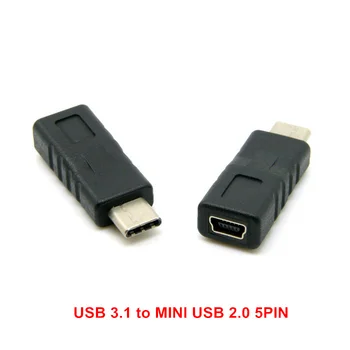 Штекерный priključak USB 3.1 Type C 5-kontakt Гнездовому adapter za prijenos podataka Mini USB 2.0