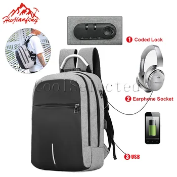 Novost 2019 godine, moderan poslovni muški ruksak sa zaštitom od krađe, višenamjenska torba za laptop, muška putnu torbu s USB punjenja, muška Mochila